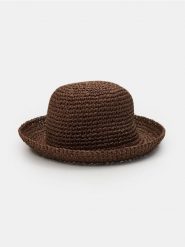 Pleciony kapelusz - brązowy. Brązowe kapelusze damskie Sinsay, bez wzorów. Za 25.99 zł.