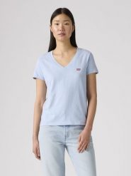 Levi's Koszulka w kolorze błękitnym rozmiar: S. Niebieskie bluzki damskie Levi's, s, bez wzorów, z bawełny, bez kołnierzyka, bez ramiączek. Za 66.47 zł.