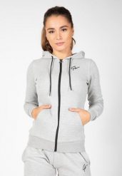 Pixley Bluza z kapturem zapinana na suwak - Szary. Szare bluzy damskie GORILLA WEAR, l, bez wzorów, z bawełny, z kapturem. Za 239.00 zł.