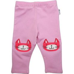 Legginsy w kolorze jasnoróżowym. Czerwone spodnie niemowlęce Gelati, z aplikacjami. W wyprzedaży za 32.95 zł.