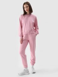 4F Spodnie dresowe joggery damskie - różowe S. Czerwone spodnie dresowe damskie 4F, bez wzorów, z bawełny. Za 129.99 zł.