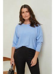 Curvy Lady Sweter w kolorze błękitnym rozmiar: 44/46. Niebieskie swetry klasyczne damskie Curvy Lady, bez kołnierzyka. Za 83.42 zł.