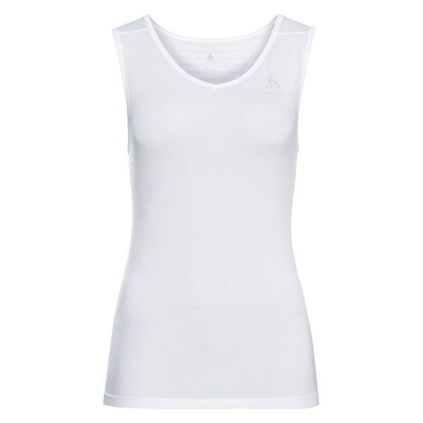 Koszulka tech. damska Odlo BL TOP v-neck singlet PERFORMANCE X-LIGH. Białe koszulki damskie ODLO, bez wzorów, bez kołnierzyka, bez ramiączek. Za 199.99 zł.