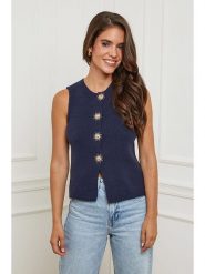 L'armoire de Suzette Kamizelka w kolorze granatowym rozmiar: 38/40. Niebieskie kamizelki damskie L'armoire de Suzette, l, bez wzorów, bez kaptura. Za 121.51 zł.