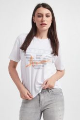 T-shirt damski EMPORIO ARMANI. T-shirty damskie Emporio Armani, s, bez wzorów, bez kołnierzyka. W wyprzedaży za 440.22 zł.