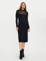 Sisley Sukienka dzianinowa 1MNPMV00S Czarny Slim Fit. Czarne sukienki damskie Sisley, bez wzorów, z dzianiny, bez ramiączek. Za 359.99 zł.