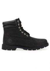Trapery damskie, Timberland Linden Woods 6 IN Boot. Czarne trapery damskie Timberland, na zimę, z materiału, bez zapięcia. Za 549.99 zł.