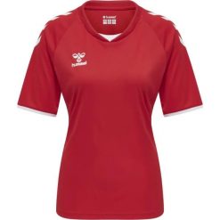 Koszulka damska Hummel hmlhmlCORE volley. Czerwone bluzki damskie Hummel, m, bez wzorów, sportowe, bez kołnierzyka, bez ramiączek. Za 157.50 zł.
