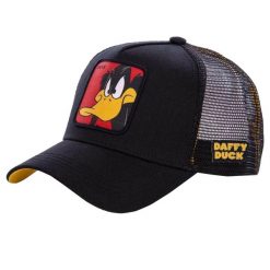 Czapka z daszkiem Capslab Looney Tunes Daffy Duck Trucker CL/LOO/1/DAF1. Czarne czapki z daszkiem damskie CapsLab, bez wzorów. Za 169.16 zł.