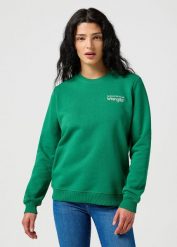 LEE DAMSKA BLUZA REGULAR SWEAT VERDANT GREEN 112356509 W6S6014320. Zielone bluzy damskie Lee, s, bez wzorów, bez kaptura. Za 199.99 zł.