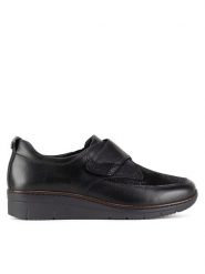 Go Soft Półbuty WI23-REBECA-18 Czarny. Czarne półbuty damskie GO SOFT, bez wzorów, ze skóry, bez obcasa, na płaskiej podeszwie, bez zapięcia. Za 219.99 zł.