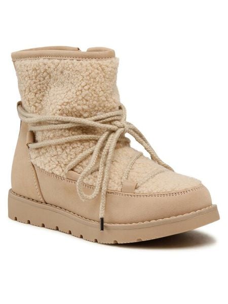 DeeZee Kozaki CS2108-03 Beżowy. Brązowe kozaki dziewczęce DeeZee, bez wzorów, z materiału, bez obcasa, bez zapięcia. Za 95.99 zł.