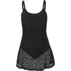 Sukienka kąpielowa. Czarne sukienki damskie bonprix, bez wzorów, z koronki, bez ramiączek. Za 149.99 zł.