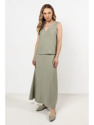 Awama Spódnica w kolorze jasnozielonym rozmiar: L. Zielone spódnice damskie Awama, l, bez wzorów, maxi. Za 119.99 zł.