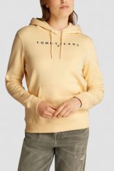 TOMMY JEANS Żółta damska bluza. Żółte bluzy damskie Tommy Jeans, s, bez wzorów, z jeansu, z kapturem. W wyprzedaży za 324.99 zł.