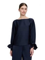 Vera Mont Bluzka w kolorze granatowym rozmiar: 42. Niebieskie bluzki damskie Vera Mont, bez wzorów, bez kołnierzyka, bez ramiączek. Za 208.99 zł.