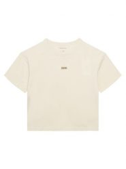 Calvin Klein Jeans T-Shirt Folded Logo IG0IG03063 Beżowy Regular Fit. Brązowe koszulki i t-shirty dziewczęce Calvin Klein Jeans, bez wzorów, z bawełny, bez kołnierzyka, bez ramiączek. Za 149.99 zł.