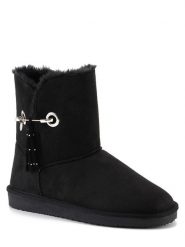 ISLAND BOOT Botki zimowe "Whale" w kolorze czarnym rozmiar: 36. Czarne botki damskie Island Boot, na zimę, z materiału, bez obcasa, bez zapięcia. Za 170.87 zł.
