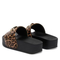 Klapki Liu Jo. Brązowe klapki damskie Liu Jo, bez wzorów, bez obcasa, bez zapięcia. Za 329.99 zł.