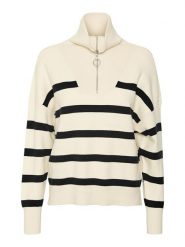 Vero Moda Sweter "Saba" w kolorze kremowo-czarnym rozmiar: XL. Czarne golfy damskie Vero Moda, xl, bez kołnierzyka. Za 83.42 zł.