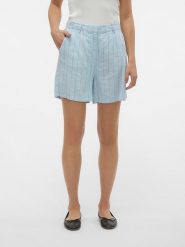 Vero Moda Szorty "Mindy" w kolorze błękitnym rozmiar: 36. Niebieskie szorty damskie Vero Moda, bez wzorów, z podwyższonym stanem. Za 48.28 zł.