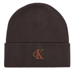 Czapka Calvin Klein. Brązowe czapki damskie Calvin Klein, na zimę, bez wzorów. Za 129.99 zł.