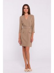 Stylove Sukienka w kolorze beżowym rozmiar: M. Brązowe sukienki damskie Stylove, bez wzorów, z tkaniny, bez ramiączek. Za 213.69 zł.