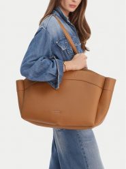 GINO ROSSI Torebka C-LDA8548 Brązowy. Brązowe shopper bag Gino Rossi, bez wzorów, z materiału, bez dodatków. Za 279.99 zł.