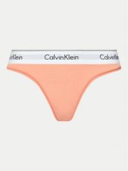 Calvin Klein Underwear Stringi 0000F3786E Koralowy. Pomarańczowe stringi Calvin Klein Underwear, bez wzorów, z bawełny. Za 59.99 zł.