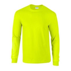 Ultra Bawełniana Koszulka Z Długim Rękawem Unisex Dla Dorosłych. Zielone bluzki damskie GILDAN, xl, bez wzorów, z bawełny, sportowe, bez kołnierzyka, bez ramiączek. Za 60.99 zł.