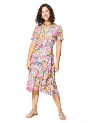 Aller Simplement Sukienka w kolorze jasnoróżowo-zielonym rozmiar: 34/36. Różowe sukienki damskie Aller Simplement, bez wzorów, z wiskozy, bez ramiączek. Za 100.99 zł.