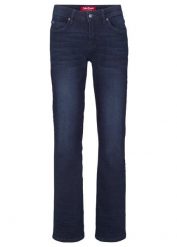 Jeansy ze stretchem o kroju bootcut, mid waist. Niebieskie jeansy damskie bonprix. Za 124.99 zł.