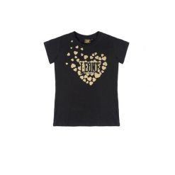 Leone 1947 – T-shirt Kurzarm ze złotym nadrukiem Glitzer für Mädchen. Czarne t-shirty damskie LEONE 1947 APPAREL, m, bez wzorów, z bawełny, bez kołnierzyka. W wyprzedaży za 48.31 zł.