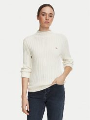 Calvin Klein Jeans Sweter LV047H304G Kremowy Regular Fit. Białe swetry klasyczne damskie Calvin Klein Jeans, m, z bawełny, bez kołnierzyka. Za 409.99 zł.