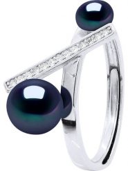 Pearline Srebrny pierścionek z perłą i cyrkoniami rozmiar: onesize. Niebieskie pierścionki damskie Pearline, z cyrkonią, srebrne. Za 173.99 zł.