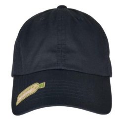 Czapka Z Daszkiem Z Poliestru Z Recyklingu. Niebieskie czapki z daszkiem damskie FLEXFIT, bez wzorów. Za 84.99 zł.