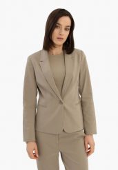 Beżowa marynarka JB-MALIRA. Brązowe marynarki i żakiety damskie Volcano, m, bez wzorów, klasyczne. Za 249.99 zł.