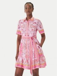 Hale Bob Sukienka letnia Aula 61SG670A Różowy Regular Fit. Czerwone sukienki damskie Hale bob, bez wzorów, ze lnu, bez ramiączek. Za 1,749.00 zł.