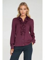 Nife Bluzka w kolorze fioletowym rozmiar: 40. Różowe bluzki damskie Nife, bez wzorów, bez kołnierzyka, bez ramiączek. Za 147.91 zł.