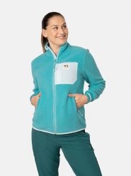 KARI TRAA Kurtka polarowa "Rothe" w kolorze turkusowym rozmiar: M. Niebieskie kurtki damskie Kari Traa, m, bez wzorów, z polaru, bez kaptura. Za 260.99 zł.