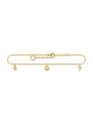 Thomas Sabo Pozłacana bransoletka z elementami ozdobnymi na kostkę rozmiar: onesize. Żółte bransoletki damskie thomas sabo, pozłacane. Za 264.95 zł.