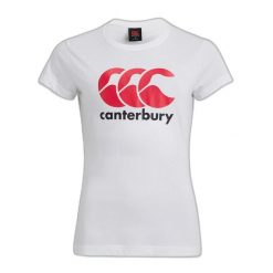 Koszulka z logo dla kobiet Canterbury. Białe bluzki damskie CANTERBURY, xl, bez wzorów, sportowe, bez kołnierzyka, bez ramiączek. Za 221.50 zł.