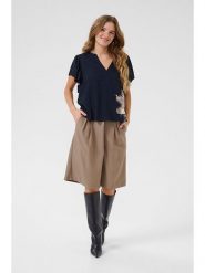 CULTURE Bluzka w kolorze granatowym rozmiar: L. Niebieskie bluzki damskie Culture, l, bez wzorów, bez kołnierzyka, bez ramiączek. Za 95.69 zł.