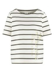 Gerry Weber Koszulka w kolorze kremowo-oliwkowym rozmiar: 40. Brązowe bluzki damskie Gerry Weber, bez wzorów, bez kołnierzyka, bez ramiączek. Za 140.53 zł.