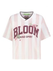 Sublevel Koszulka w kolorze biało-jasnoróżowym rozmiar: XS. Różowe bluzki damskie Sublevel, xs, bez wzorów, bez kołnierzyka, bez ramiączek. Za 60.99 zł.