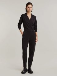 G-Star Kombinezon w kolorze czarnym rozmiar: L. Czarne kombinezony damskie G-Star, l, bez wzorów, z bawełny, retro, bez kołnierzyka, bez ramiączek. Za 223.99 zł.