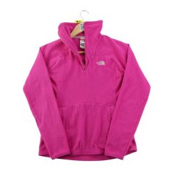 Second life - Bluza polarowa damska TKA Glacier ¼-Zip - Stan dobry. Czerwone bluzy damskie The North Face, m, bez wzorów, z materiału, bez kaptura. Za 146.96 zł.