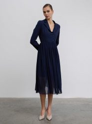 BGN Sukienka w kolorze granatowym rozmiar: 34. Niebieskie sukienki damskie BGN, bez wzorów, bez ramiączek. Za 114.44 zł.