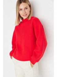 Trendyol Bluza w kolorze czerwonym rozmiar: XXS. Czerwone bluzy damskie Trendyol, xxs, bez wzorów, bez kaptura. Za 48.28 zł.
