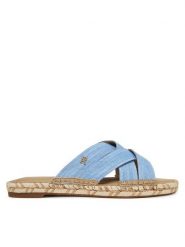 Tommy Hilfiger Espadryle Chambray Espadrille Mule FW0FW08501 Niebieski. Niebieskie espadryle damskie Tommy Hilfiger, bez wzorów, z materiału, bez obcasa. Za 399.99 zł.